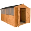 12 x 8 Select Overlap Apex Wooden Garden Shed With 6 Windows And Double Doors - Assembled