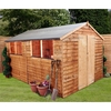 12 x 8 Value Wooden Overlap Apex Garden Shed With 4 Windows And Double Doors (10mm Solid OSB Floor) - 48HR + SAT Delivery*