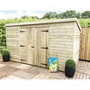 14 x 7 Pressure Treated Windowless Tongue and Groove Pent Shed with Double Doors (Centre)