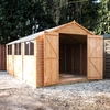 15 x 10 Value Overlap Apex Wooden Workshop With 6 Windows And Double Doors (10mm Solid OSB Floor) - 48HR + SAT Delivery*