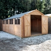20 x 10 Value Overlap Apex Wooden Workshop With 8 Windows And Double Doors (10mm Solid OSB Floor) - 48HR + SAT Delivery*