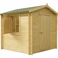 2.09m x 2.09m Log Cabin With Single Door - 19mm Wall Thickness