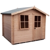 2.39m x 2.39m Log Cabin With Half Glazed Single Door - 19mm Wall Thickness