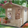2.69m x 2.69m Log Cabin With Fully Glazed Single Door - 19mm Wall Thickness + optional verandah