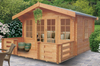 3.59m x 2.39m LOG CABIN - 28MM TONGUE AND GROOVE LOGS