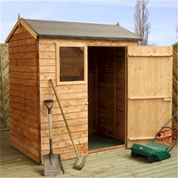 4 x 6 Value Reverse Overlap Apex Wooden Shed With 1 Window And Single Door (10mm Solid OSB Floor) - 48HR + SAT Delivery*