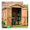 4 x 6 Wooden Tongue and Groove Windowless Apex Garden Shed with Double Doors (10mm Solid OSB Floor) - 48HR + SAT Delivery*