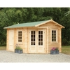4.0m x 2.8m Unique Log Cabin With Glazed Double Doors - 34mm Wall Thickness