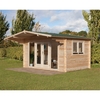 4.0m x 3.0m Contemporary Log Cabin With Double Doors - 34mm Wall Thickness