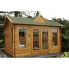 4.0m x 3.0m Log Cabin With Double Doors + 3 Large Windows - 34mm Wall Thickness - INSTALLED