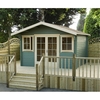 4.19m x 2.99m Log Cabin With Fully Glazed Double Doors - 34mm Wall Thickness