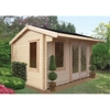 4.19m x 4.19m Log Cabin With Fully Glazed Double Doors - 28mm Wall Thickness