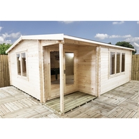 4.19m x 5.69m Apex Log Cabin - 70mm Tongue and Groove Logs