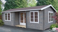 4.27m x 5.49m Apex Log Cabin - 44mm Tongue and Groove Logs