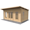 5.2m x 3.4m Premier Pent Home Office Log Cabin (Single Glazing) + Free Floor & Felt & Safety Glass (34mm Tongue and Groove)