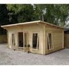 5.2m x 4m Premier Pent Log Cabin (Double Glazing) + Free Floor & Felt & Safety Glass (44mm Tongue and Groove)