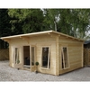 5.2m x 4m Premier Pent Log Cabin (Single Glazing) + Free Floor & Felt & Safety Glass (34mm Tongue and Groove)
