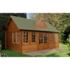 5.5m x 4.0m Log Cabin + 8 Windows - 44mm Wall Thickness - INSTALLED