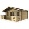 5m x 3m Log Cabin (2089) - Double Glazing (70mm Wall Thickness)