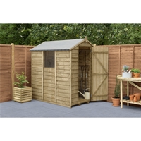 6 x 4 Pressure Treated Overlap Apex Wooden Garden Shed With 1 Window
