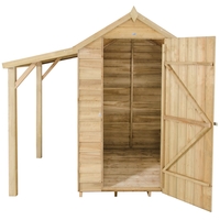 6 x 4 Pressure Treated Overlap Apex Wooden Garden Shed With Lean To - Assembled
