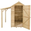6 x 4 Pressure Treated Overlap Apex Wooden Garden Shed With Lean To