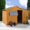 6 x 8 Tongue and Groove Reverse Apex Wooden Shed With 1 Window And Single Door (10mm Solid OSB Floor) - 48HR + SAT Delivery*