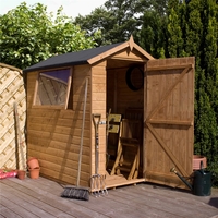 7 x 5 Premier Tongue and Groove Apex Wooden Garden Shed With 1 Window And Single Door (12mm Tongue and Groove Floor and Roof) - 48HR + SAT Delivery*