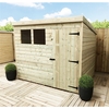7 x 5 Pressure Treated Tongue and Groove Pent Shed With 2 Windows And Single Door