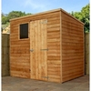 7 x 5 Value Wooden Overlap Pent Garden Shed With 1 Window And Single Door (10mm Solid OSB Floor) - 48HR + SAT Delivery*