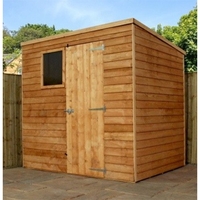 7 x 5 Value Wooden Overlap Pent Garden Shed With 1 Window And Single Door (10mm Solid OSB Floor) - 48HR + SAT Delivery*