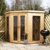 7 x 7 Premier Wooden Corner Garden Summerhouse (12mm Tongue and Groove Floor and Roof) - 48HR + SAT Delivery*