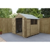 7 x 7 Pressure Treated Overlap Apex Wooden Garden Shed With Double Doors - Assembled