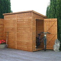 8 x 4 Windowless Pent Premier Tongue and Groove Single Door Wooden Garden Shed (12mm Tongue and Groove Floor and Roof) ***extended Delivery Typically 14 Working Days As Treated As Special
