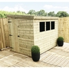 8 x 5 Reverse Pressure Treated Tongue and Groove Pent Shed With 3 Windows And Side Door