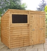 8 x 6 Buckingham Value Overlap Pent Wooden Garden Shed With 1 Window And Single Door (Solid 10mm OSB Floor) - 48HR + SAT Delivery*