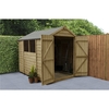 8 x 6 Pressure Treated Overlap Apex Wooden Garden Shed - Double Door