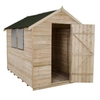 8 x 6 Pressure Treated Overlap Apex Wooden Garden Shed - Onduline Roof - Assembled