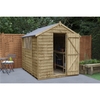 8 x 6 Pressure Treated Overlap Apex Wooden Garden Shed - Single Door - Assembled