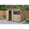 8 x 6 Pressure Treated Overlap Wooden Pent Shed - Assembled