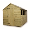 8 x 6 Pressure Treated Tongue and Groove Apex Shed With 4 Windows And Single Door