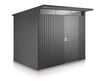 8 x 7 Large Premier Heavy Duty Metal Dark Grey Shed With Double Doors (2.6m x 2.2m)