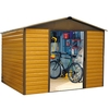9 4 x 7 5 Woodgrain Metal Shed + FREE ANCHOR KIT (2.85m x 2.26m)