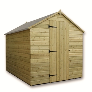 9 x 6 Windowless Pressure Treated Tongue and Groove Apex Shed with Single Door