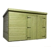 9 x 7 Windowless Pressure Treated Tongue and Groove Pent Shed with Double Doors