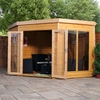 9 x 9 Premier Wooden Corner Garden Summerhouse (Tongue and Groove Roof and Floor) - 48HR + SAT Delivery*