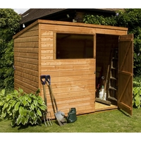 *PRE-ORDER: DUE BACK IN STOCK 19TH SEPTEMBER* 8 x 6 Tongue and Groove Wooden Garden Pent Shed With 1 Window And Single Door (Solid 10mm OSB Floor) - 48HR + SAT Delivery*