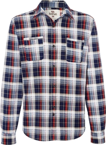 Bellfield Brunswick Long Sleeve Flannel Check Shirt Blue - S (36-38in)