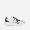 Harlem Studded Detail Trainer In White Faux Leather,  Women