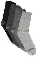 4 PACK Black & Grey Socks With Glitter Heel